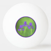 パープルアイリス絵画ズ – オリジナルフラワーアート 卓球ボール (裏面)