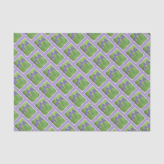 パープルアイリス絵画ズ – オリジナルフラワーアート 薄葉紙 (正面)