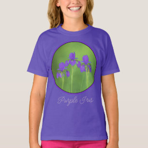 パープルアイリス絵画ズ – オリジナルフラワーアートTシャツ Tシャツ
