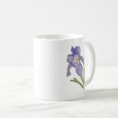 パープルアイリス絵画フラワーズストーンコースター コーヒーマグカップ (正面右)
