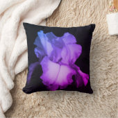 パープルアイリス花の写真 クッション (ブランケット)