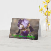 パープルアイリス誕生日カード カード (黄色い花)