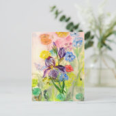 「パープルアイリス」はがき ポストカード (スタンド正面)