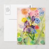 「パープルアイリス」はがき ポストカード (正面/裏面)