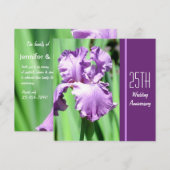 パープルアイリス 結婚記念日 招待状 (正面/裏面)