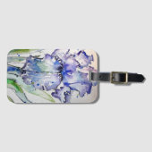 パープルアイリス 花の水彩 ラゲッジタグ (正面横)