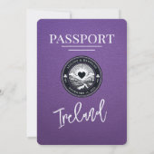 パープルアイルランドパスポート結婚式招待状 招待状 (裏面)