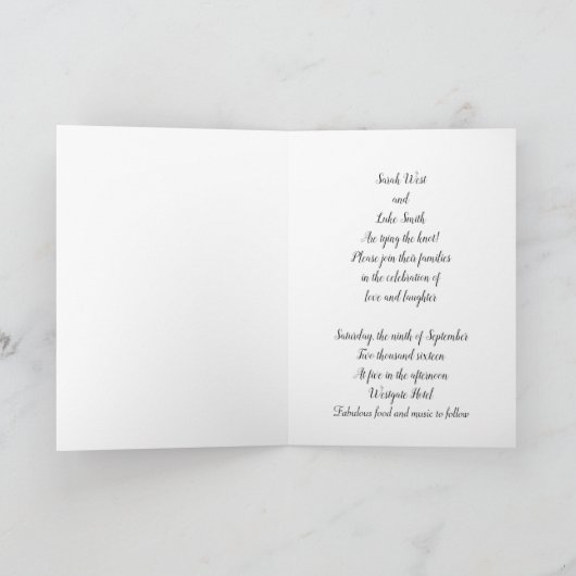 パープルアイレットフラワー結婚式招待状 招待状 (内部)