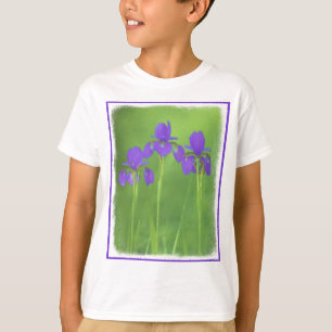 パープルアイ絵画リスオリジナルフラワーアート Tシャツ