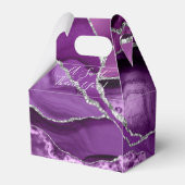 パープルアガテシルバーグリッター結婚式の引き出物ボックス フェイバーボックス (裏面サイド)