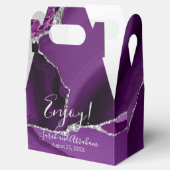 パープルアガテシルバーグリッター結婚式の引き出物ボックス フェイバーボックス (オープン)