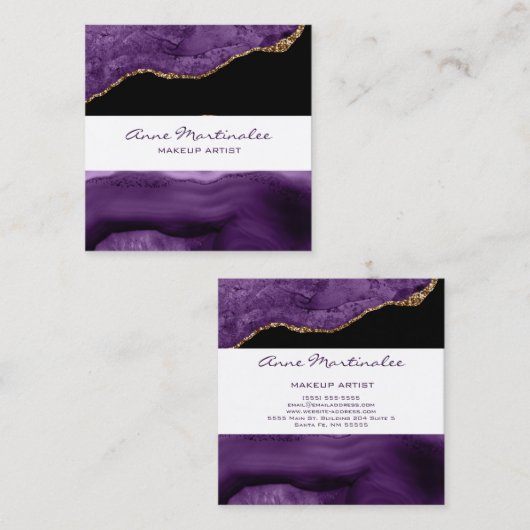 パープルアガテスクエアビジネスカード スクエア名刺 (正面/裏面)