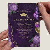 パープルアガテフォト卒業パーティー招待状 招待状