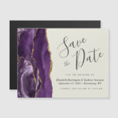 パープルアガテ結婚アイボリーの磁気保存日 (正面/裏面)