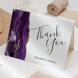 パープルアガテ結婚金ゴールドありがとう カード