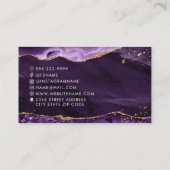 パープルアガテ金ゴールドグリッタースクリプトモノグラム 名刺 (裏面)