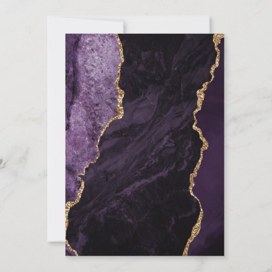 パープルアガテ金ゴールドサプライズ50th誕生日パーティー 招待状 (裏面)