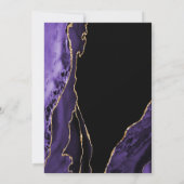 パープルアガテ金ゴールドブラック80誕生日 招待状 (裏面)