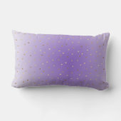 パープルアクアグラデーション金ゴールドハートパーソナライズされた ランバークッション (裏面)