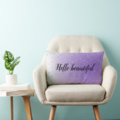 パープルアクアグラデーション金ゴールドハートパーソナライズされた ランバークッション (椅子)