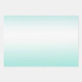 パープルアクアグラデーション金ゴールドハートラブ ラッピングペーパーシート (正面2)