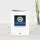 パープルアクアグリッター雪の結晶写真サンクスカード サンキューカード (裏面)