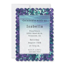 パープルアクアスパークルグリジージーマーメイド誕生日