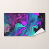 パープルアクアターコイズビューティフル抽象芸術フルードアート ハンドタオル (ハンドタオル)