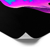 パープルアクアターコイズビューティフル抽象芸術フルードアート ポスター (角)