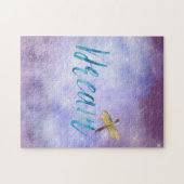 パープルアクアドリーム金ゴールドトンボ ジグソーパズル (横)