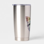 パープルアクアブルー金ゴールドミントバタフライ 保温保冷タンブラー (右面)