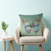パープルアクアブルー金ゴールドミント蝶 クッション (椅子)