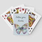 パープルアクアブルー金ゴールドミント蝶 トランプ (裏面)