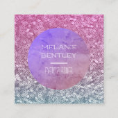 パープルアクアマリンスパークリーグラモール スクエア名刺 (正面)