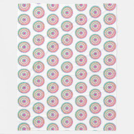 パープルアクアマンダラボホカスタム背景 フリースブランケット