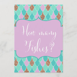 パープルアクアマーメイドベビーシャワーゲーム招待状 招待状