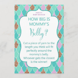 パープルアクアマーメイドベビーシャワーゲーム招待状 招待状