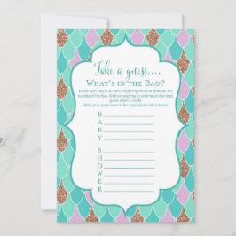 パープルアクアマーメイドベビーシャワーゲーム招待状 招待状