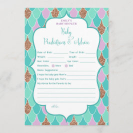 パープルアクアマーメイドベビーシャワーゲーム招待状 招待状