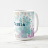 パープルアクアミントピンククリーム抽象芸術 コーヒーマグカップ (正面右)