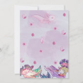 パープルアクソロテルベビーシャワー招待状ガール 招待状 (裏面)