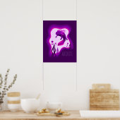 パープルアクソロトルプリント ポスター (キッチン)