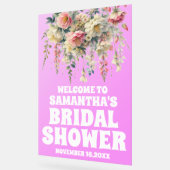 パープルアクリルフローラブライダルシャワーウェルカムサイン アクリルサイン (傾斜)