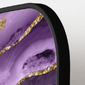 パープルアゲテゲード金ゴールドグリッター パーソナライズされた ピックルボールラケット (左詳細)