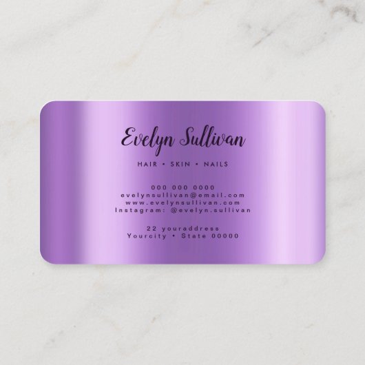 パープルアゲテフェイクフォイル名刺 名刺 (裏面)