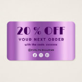 パープルアゲフェイクートフォイル割引カード (裏面)