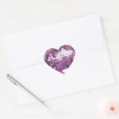 パープルアゲートアメジストタイポグラフィ名テンプレート ハートシール (封筒)