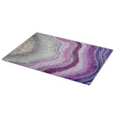 パープルアゲートジオードクリスタルマーブルモダンエレガント カッティングボード (角)