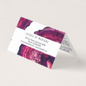 パープルアゲートジオードストーンバラ金ゴールドマイクロブレーディング 名刺 (裏面)