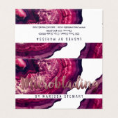 パープルアゲートジオードストーンバラ金ゴールドマイクロブレーディング 名刺 (外部フラット)